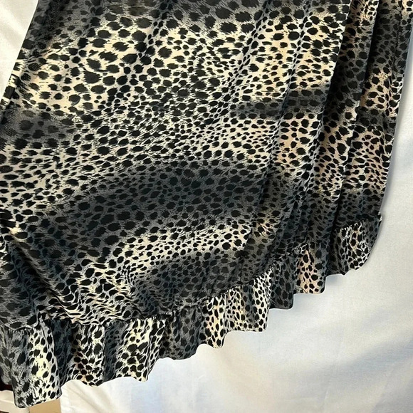 Vintage NWT skirt,faux wrap,animal print,Ruching , ruffles,boho,gypsy,flowy, - Picture 6 of 12